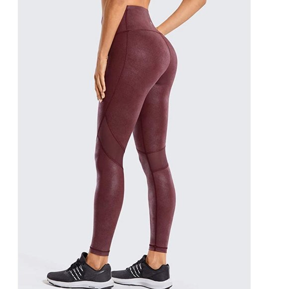 CRZ YOGA Women's Matte Coated Faux Leather Legging - Picture 2 of 5